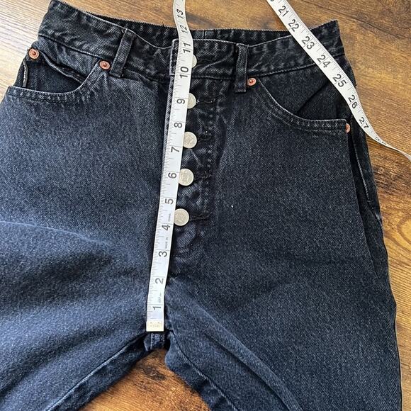 Vintage 90’s BONGO Black High Waisted Button Up Cotton Mom-Jeans - Picture 7 of 11